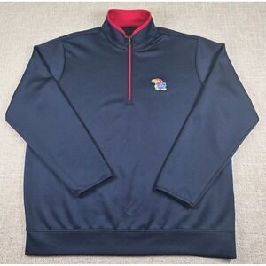 Kansas Jayhawks Mens 1/4 Zip Performance Pullover Jacket Size XL By Antigua